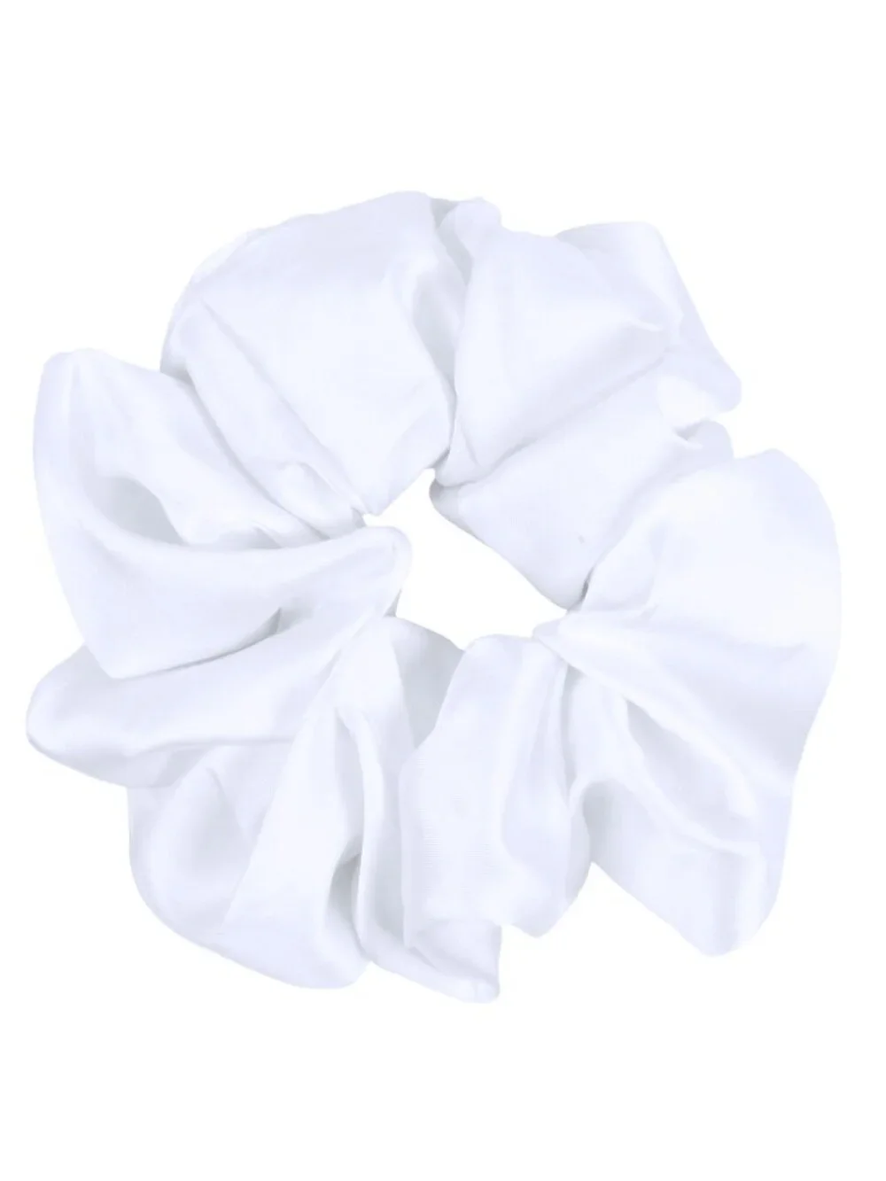 5 Pack Satin Scrunchies Hair Ties Set – Emerald, Black, White, light purple Gray